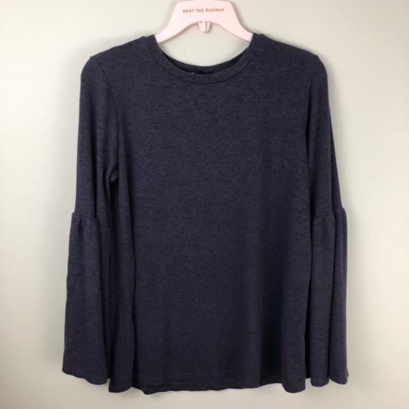 Gibson Tops - Gibson Super Soft Heather Blue Bell Sleeve Top S